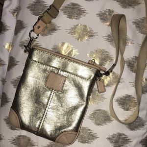 Authentic COACH Gold Crossbody Purse/Bag